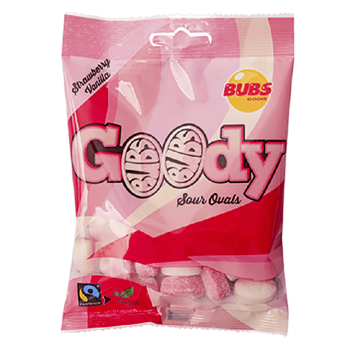 Bubs Goody Sour Ovals Strawberry & Vanilla 90 g