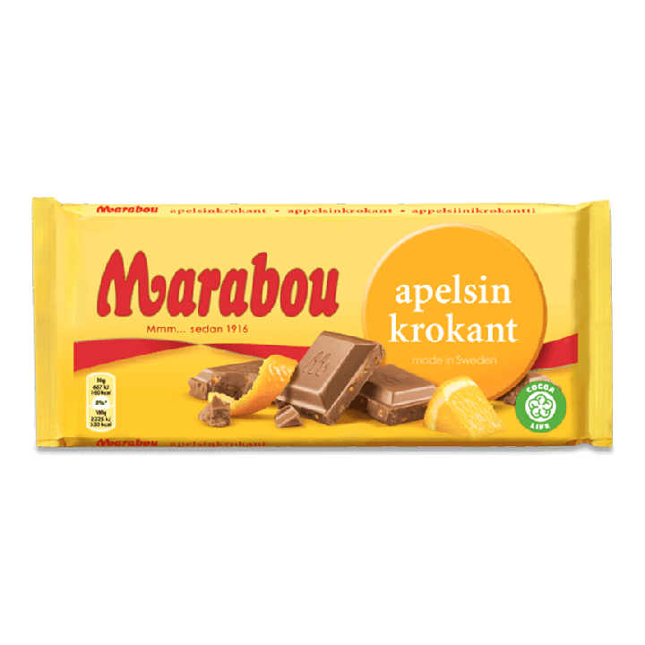 Marabou Mjölkchoklad Apelsinkrokant 160 g