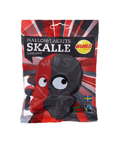 Bubs Hallonlakritsskalle 90 g