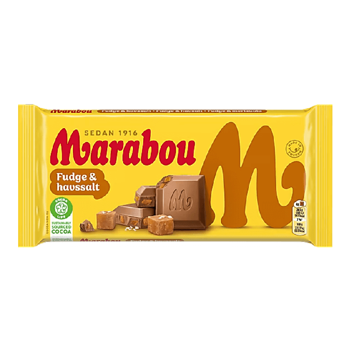 Marabou Mjölkchoklad Fudge & Havssalt 185 g